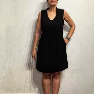 Neiman Marcus Black Sleeveless Midi Dress Sz 10